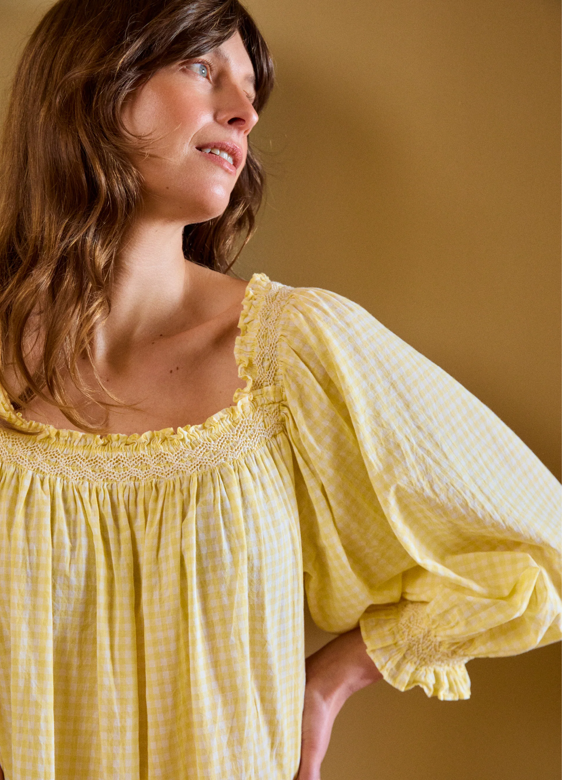 Clara - Buttercup Yellow Gingham - Image 3