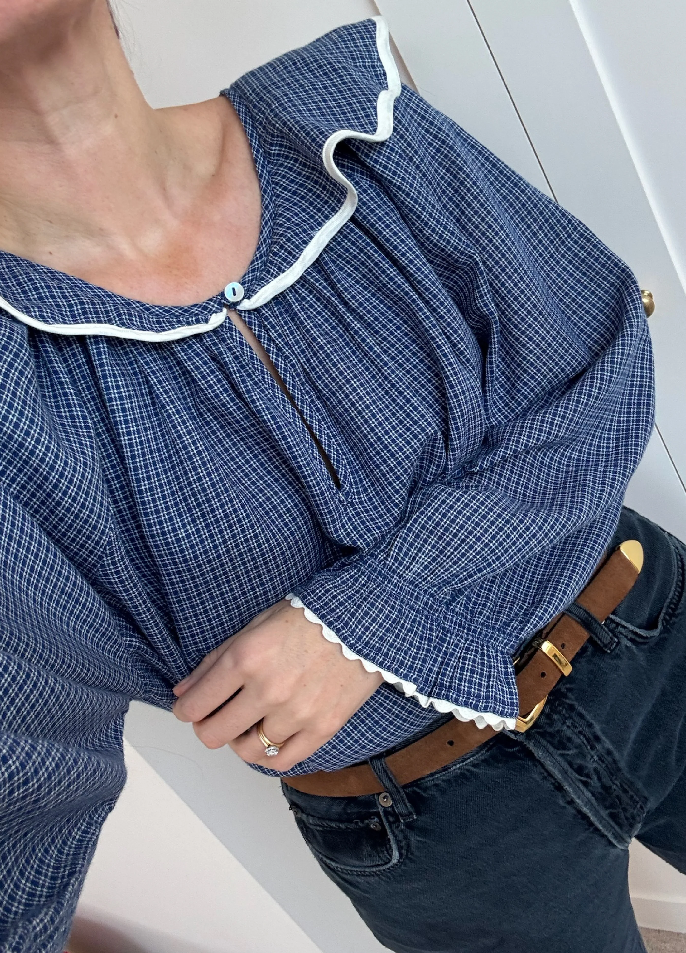 Katharine Blouse - Denim Check - Image 3